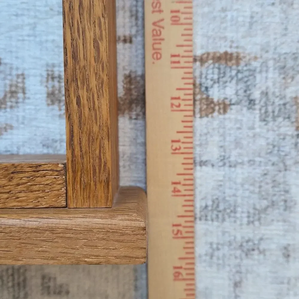 Vintage Golden Oak Trinket Shelf Heart Cutout Cottage Core Rustic 80s 90s READ